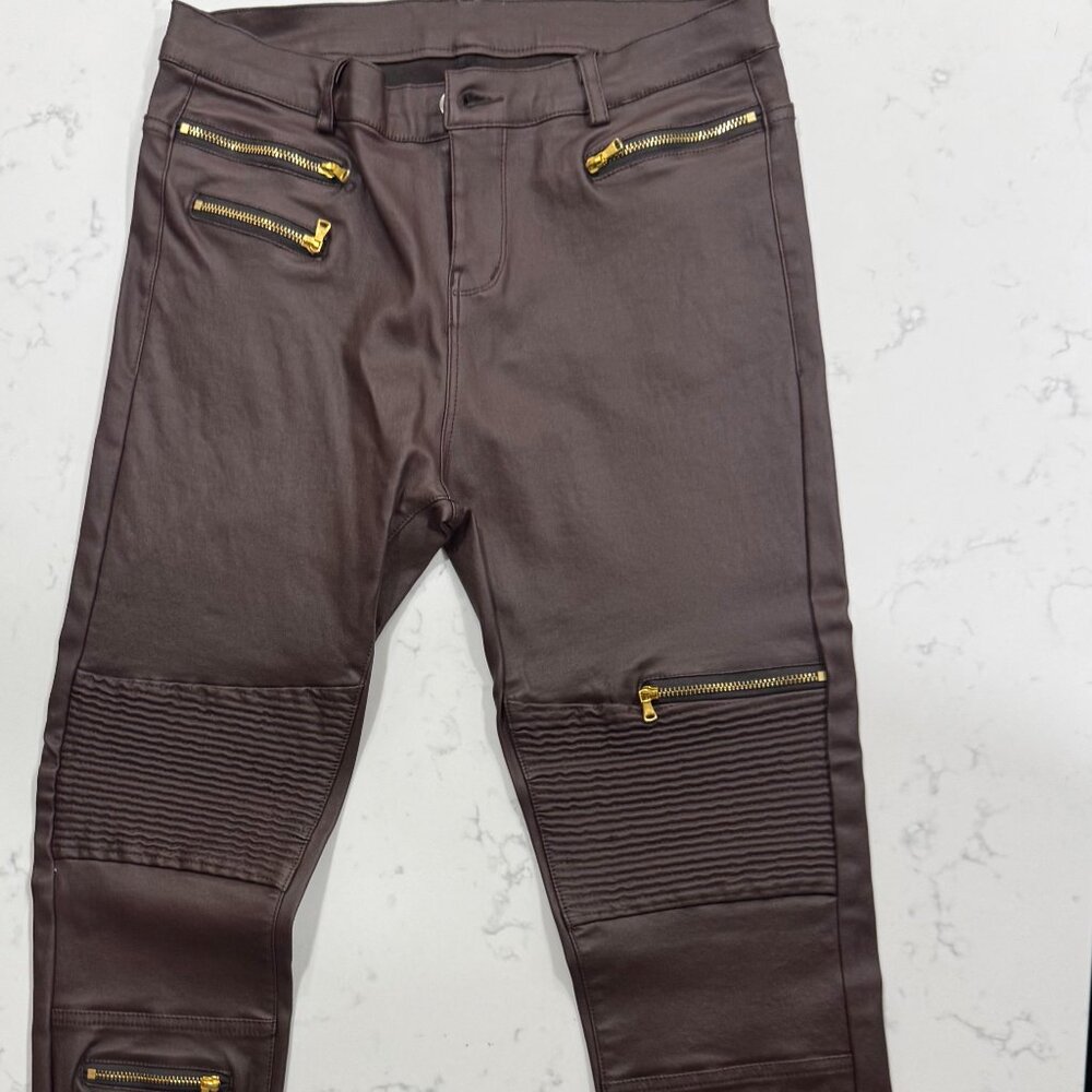 Women's Brown Pleather pants